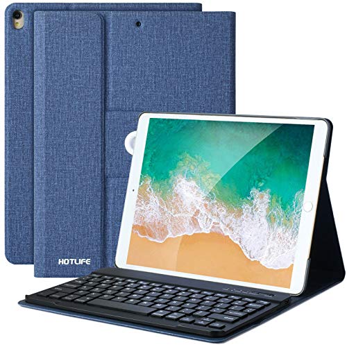 iPad Air 3 Keyboard Case for iPad Pro 10.5, iPad Air 3rd Generation 10.5 inch Case with Keyboard, Magnetic Detachable Bluetooth Keyboard, Lightweight Case, Auto Sleep Wake, Navy Blue
