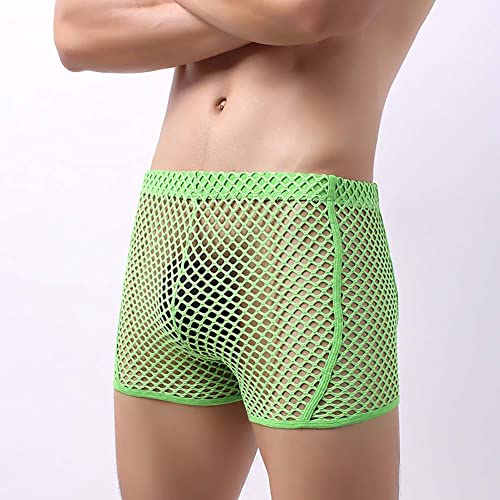 ABAFIP Men Mesh Sheer Fishnet Boxer Briefs Low Rise Semi See Thru Trunks Underwear Breathable Activewear Undershorts2