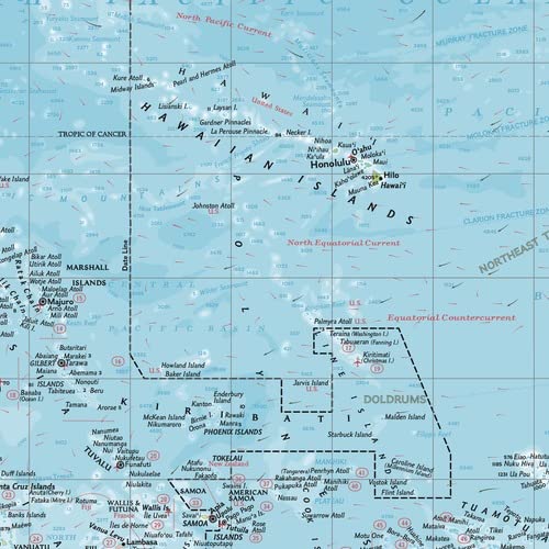 National Geographic Maps: Pacific Ocean Political Wall Map - Compact - 54 x 41 cm