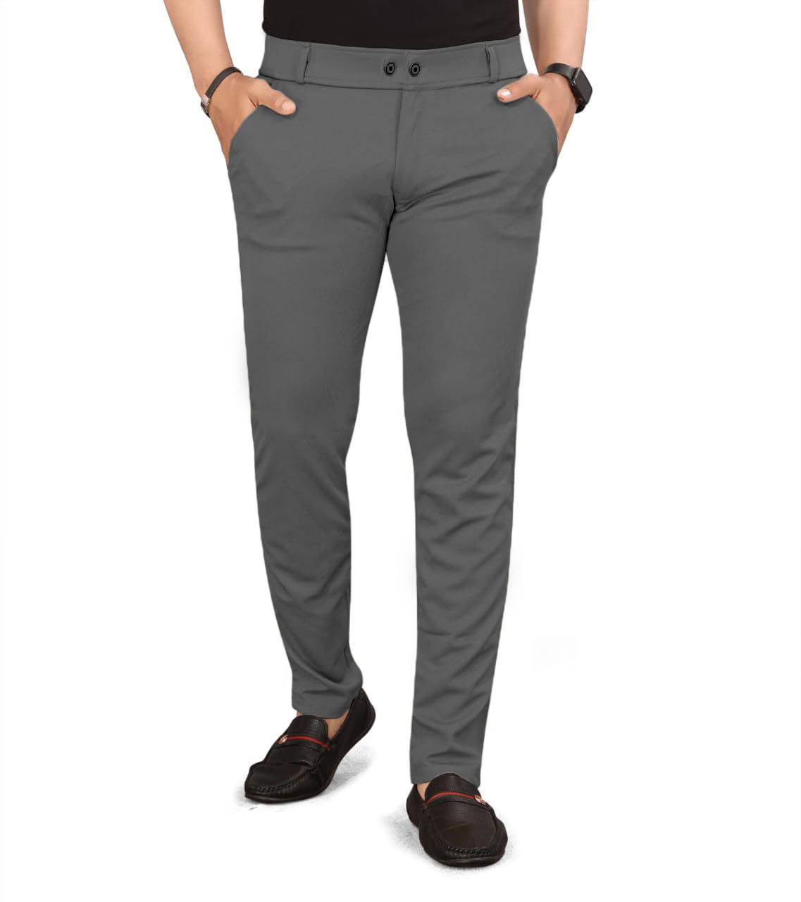 Men's Slim Fit Casual Pant, Cotton, Solid Pattern, Lightweight, Stretchable-picture-47