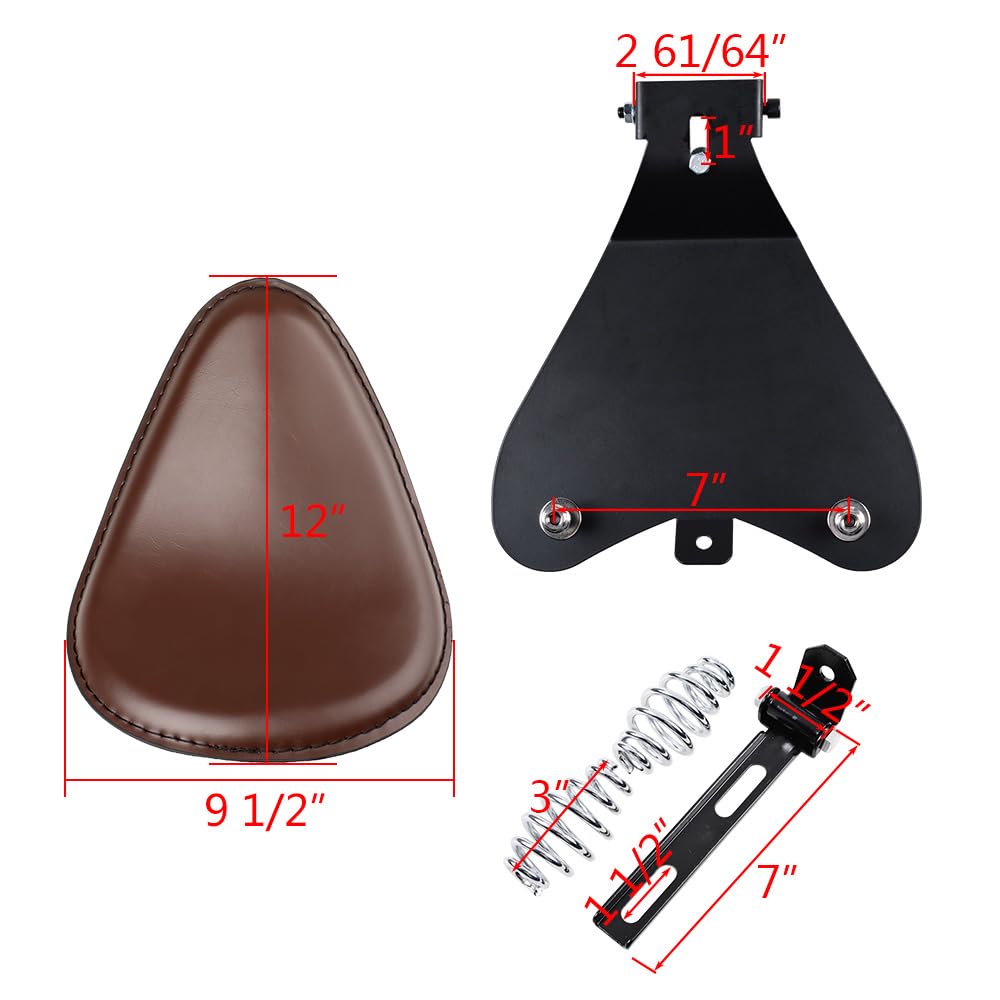 Brown SOLO Seat 3 Spring Bracket Base Kit Compatible with Harley 48 Sportster XL883 1200 Bobber Chopper product thumbnail 4