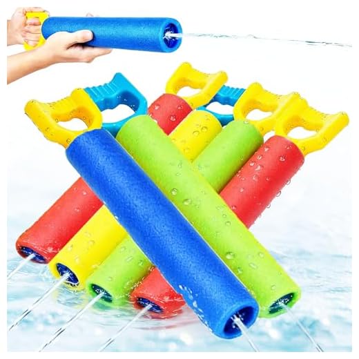 6 Pack Pistola de Agua Espuma,40-60cm Pistola de Agua Niños para Piscina,Playa,Jardin,Exterior Juegos de Aguas para Ninos 3+ Años, Juguetes Piscina Verano(4 Colores)
