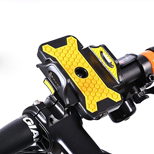 GVDV Support guidon vélo VTT pour Téléphone portable smartphone et GPS, Jaune et Noir