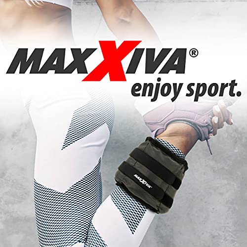 Foto von MAXXIVA Gewichtsmanschetten Laufgewichte Set GRAU 2 x 1,5kg Füllung Eisensand Joggen Workout Lauftraining Armgewicht Beingewicht