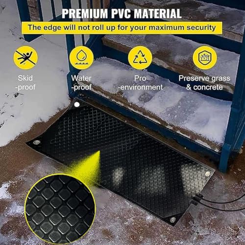 Tapis chauffants pour faire fondre la neige, coussinets en caoutchouc pour glace et neige avec câble d'alimentation de 1,5 m pour passerelles, marches, terrasses et trottoirs. Dispo, 5 pièces