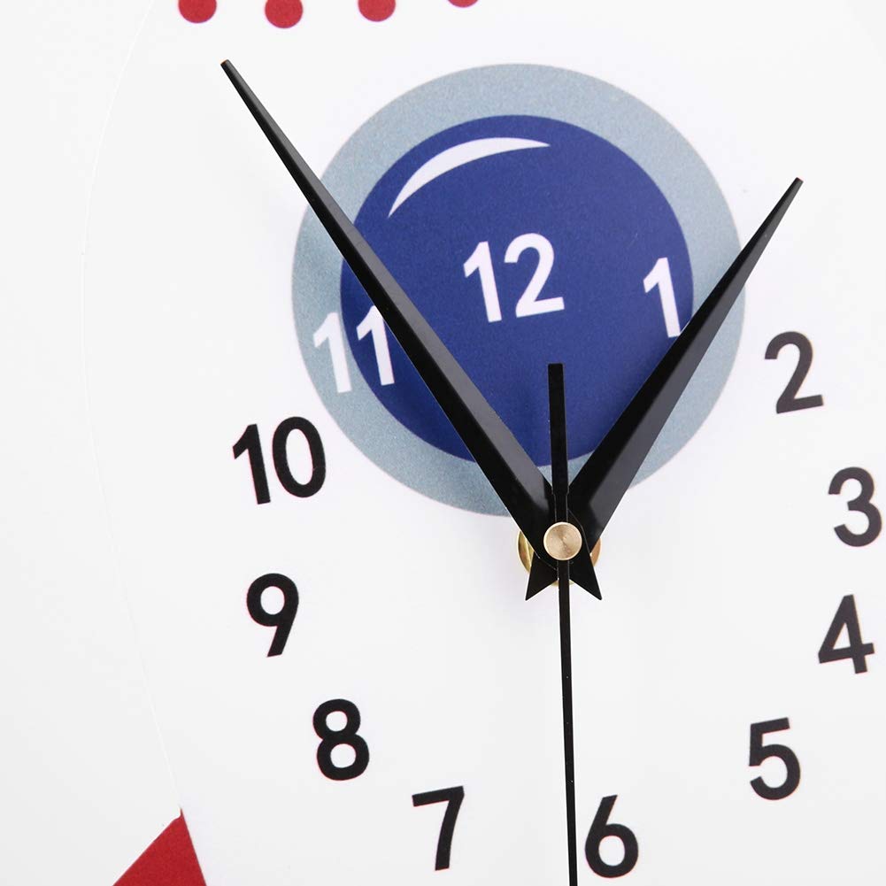 Orologio per decorazioni per la camera da letto per bambini, batteria a parete silenziosa per parete silenziosa a razzo cartone animato per bambini