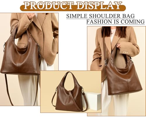 PU Leather Crossbody Tote Bag For Women Big Capacity Handbag Slouchy Tote Purses Shoulder Bag for Travel Work Party.2
