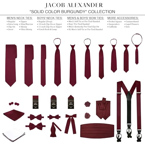Image of Jacob Alexander Men's Slim Width 2.75 inch Solid Color Tie