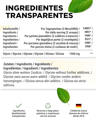 L-glicina purísima vit4ever formato de 1 kg apto para veganos 5