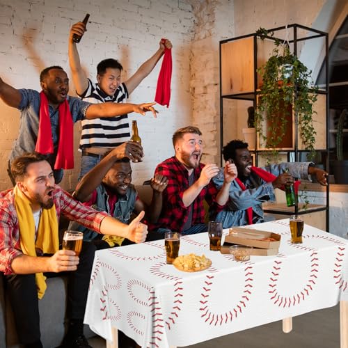 Image of 3pcs Baseball Tablecloths Baseball Birthday Party Supplies Tablecloth | Disposable Plastic Table Cloths Rectangle Waterproof Table Cover for Baseball Sports Theme Party Decorations