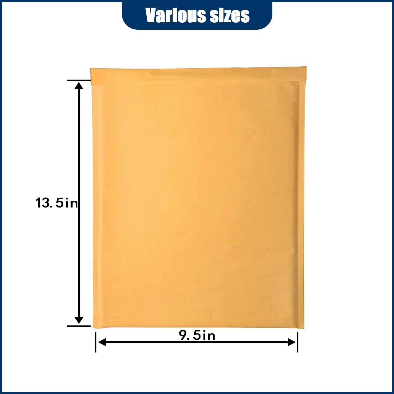PRIMPKG Kraft bubble mailer 9.5x14.5 inch, ziplock mailer, yellow padded envelope, corporate waterproof padded bubble mailer for shipping, mailing, packaging Usable Size 9.5x13.5 inch(100PCS)