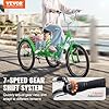 VEVOR Folding Adult Tricycle, 26-Inch 7-Speed Adult Folding Trikes, Carbon Steel 3 Wheel Cruiser Bike with Basket & Adjustable Seat, Shopping Picnic Foldable Tricycles for Women, Men, Seniors (Green) #1