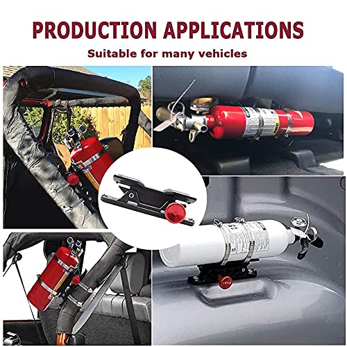 KANGIKX Quick Release Universal Roll Bar Fire Extinguisher Mount Holder with 4 Clamps for JP Wrangler JK JL JLU Polaris UTV Can Am ATV