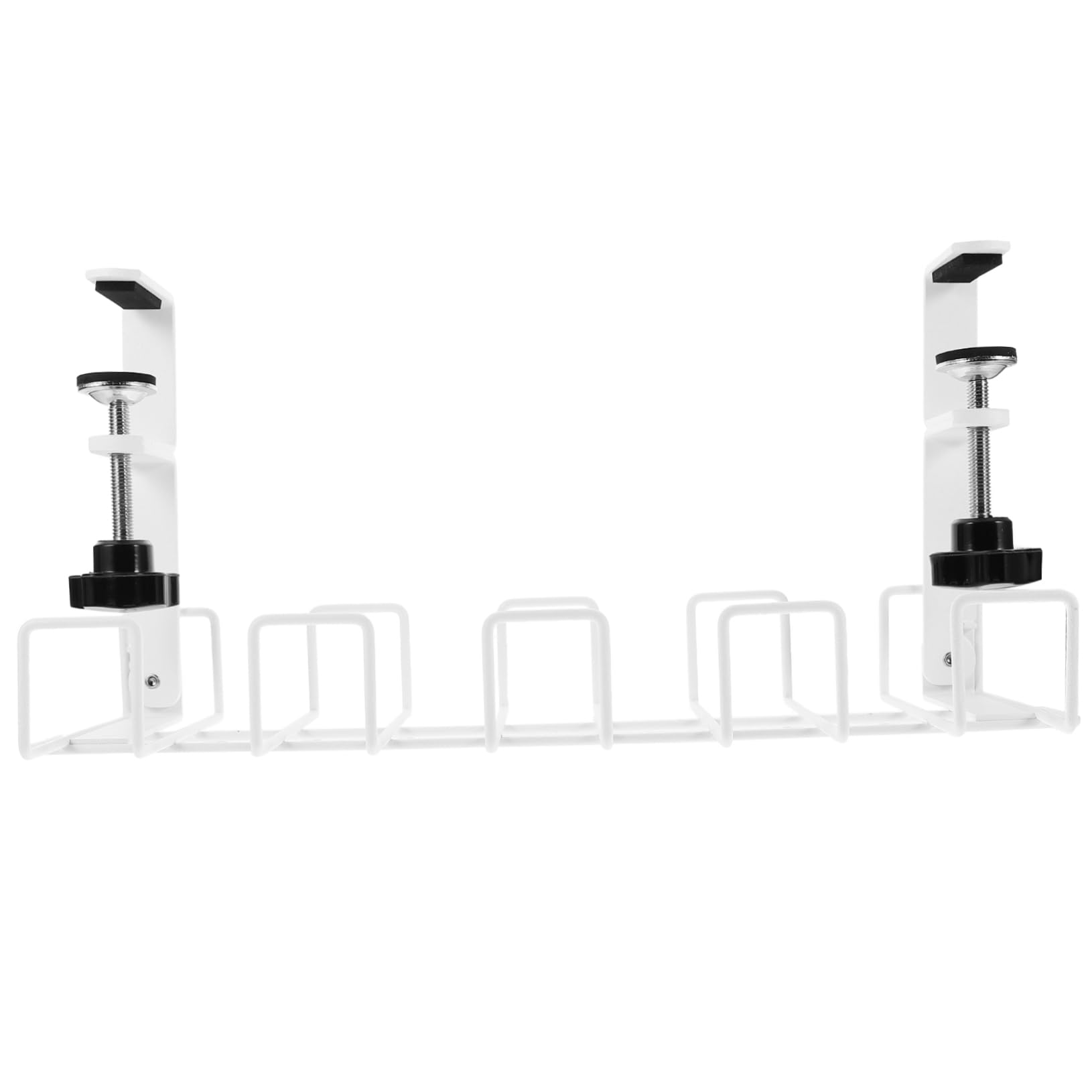NUOBESTY Organizzatore Cavi Sotto Scrivania in Ferro Bianco, Supporto | Cavi e Alimentatori, Installazione Sotto Piano, Stile Semplice e Pratico