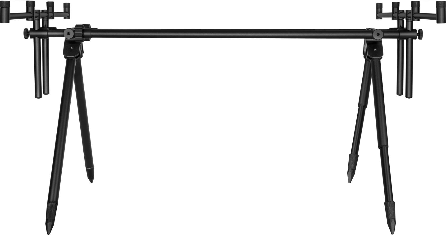 XXL Rutenhalter Rod Pod aus Aluminium mit Bissanzeiger und V-Auflagen - aus Aluminium für bis zu 4 Angelruten - verstellbare Rutenauflage mit Tasche für Karpfen - und Allroundangeln