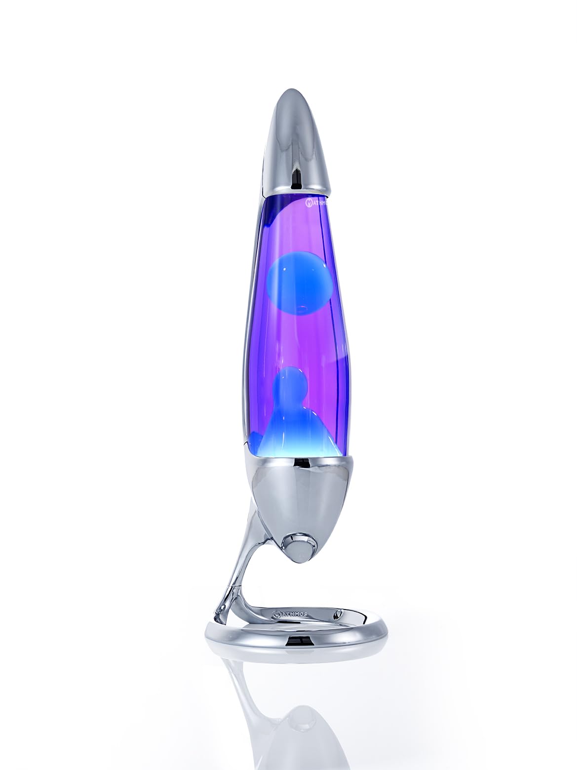 Mathmos Lampada lava Neo argento, testata come sicura per bambini | Lampade Viola e Turchese a bassa temperatura e con sicurezza integrata | Lava durevole riempita a mano in Gran Bretagna