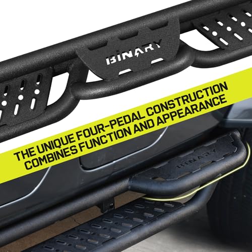 BINARY STAR Running Boards Compatible with Vehicle 2020-2025 Jeep Gladiator Jt 4 Door. Multi-Function Running Boards Made with Carbon Steel. 6 Inch Gladiator Side Steps Step Bars Nerf Bars.