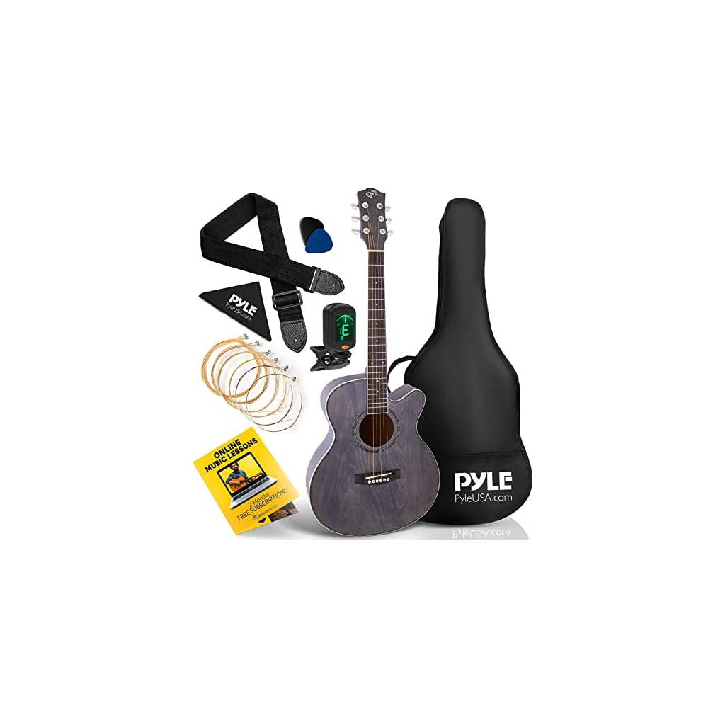 Pyle Acoustic Guitar Kit, 3/4 Junior Size Steel String Instrument for
