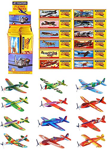 12 Pcs Flying Glider Planes DIY Aeroplane Kids DIY Toys Children Gifts, Classic Flying Plane Gliders, Flying Foam Aeroplane Gliders