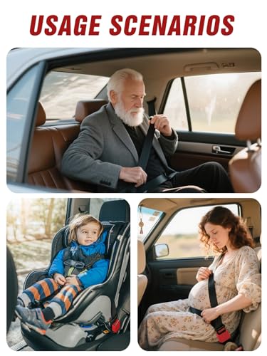 Image of 2 PCS Seat Belt Buckle Holder, Silicone Seatbelt Buckle Booster to Makes Receptacle Stand Upright for Easy Access (Red)