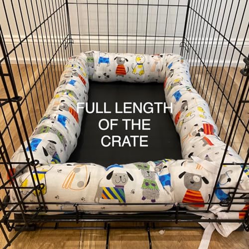 Dog Crate Pillow Bumper in Cozy Flannel