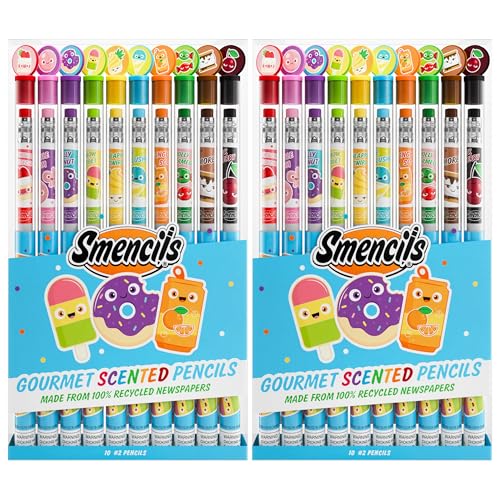 Graphite Smencils (2 Pack) - HB #2 Patented Gourmet Scented Pencils 10 Count Gifts for Kids School Supplies