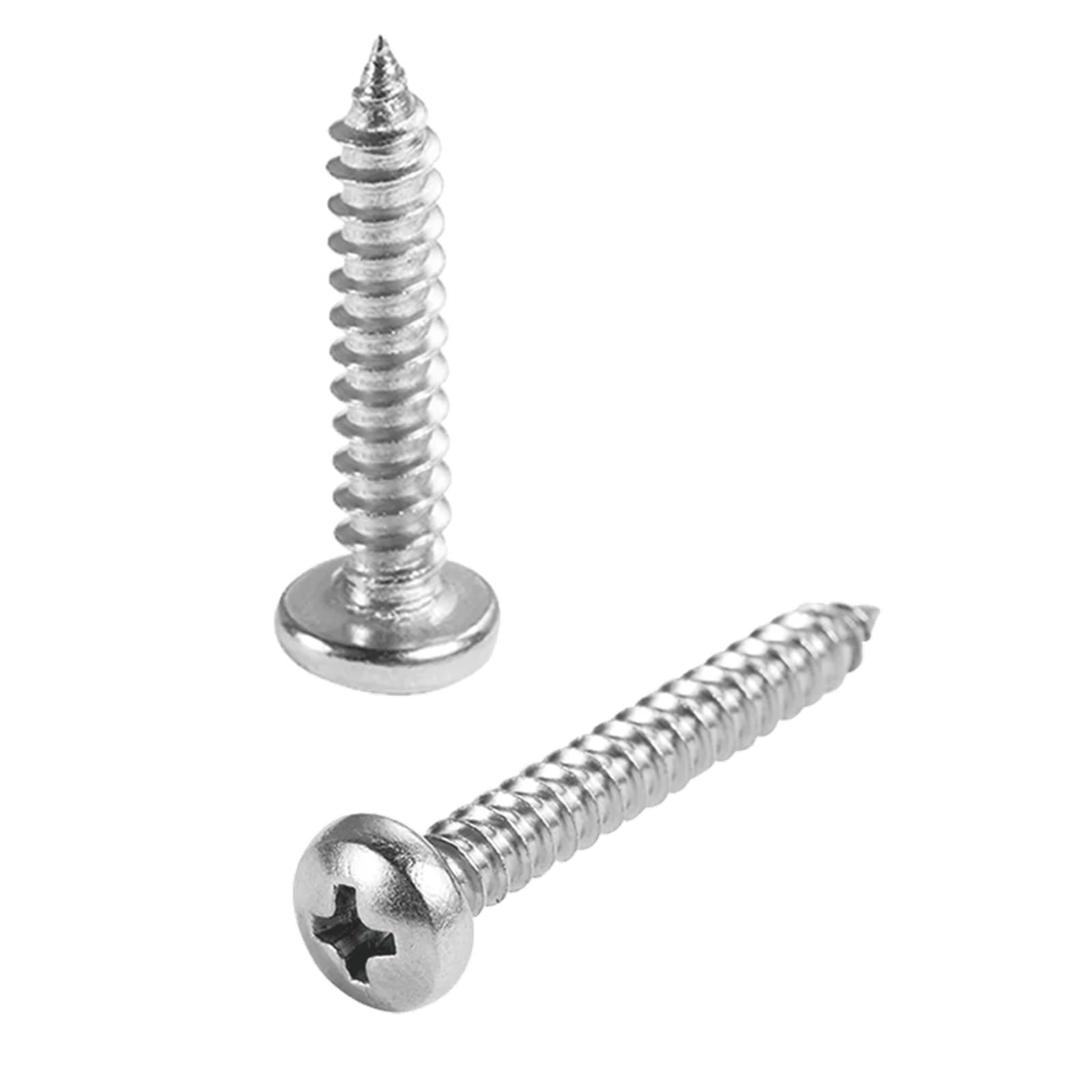 Viti Viti autofilettanti vite in acciaio inox Viti autofilettanti a testa cilindrica con intaglio a croce M5 8 85 90 100mm Viti autofilettanti estensibili in acciaio inossidabile 304(M5X80mm 10pcs)