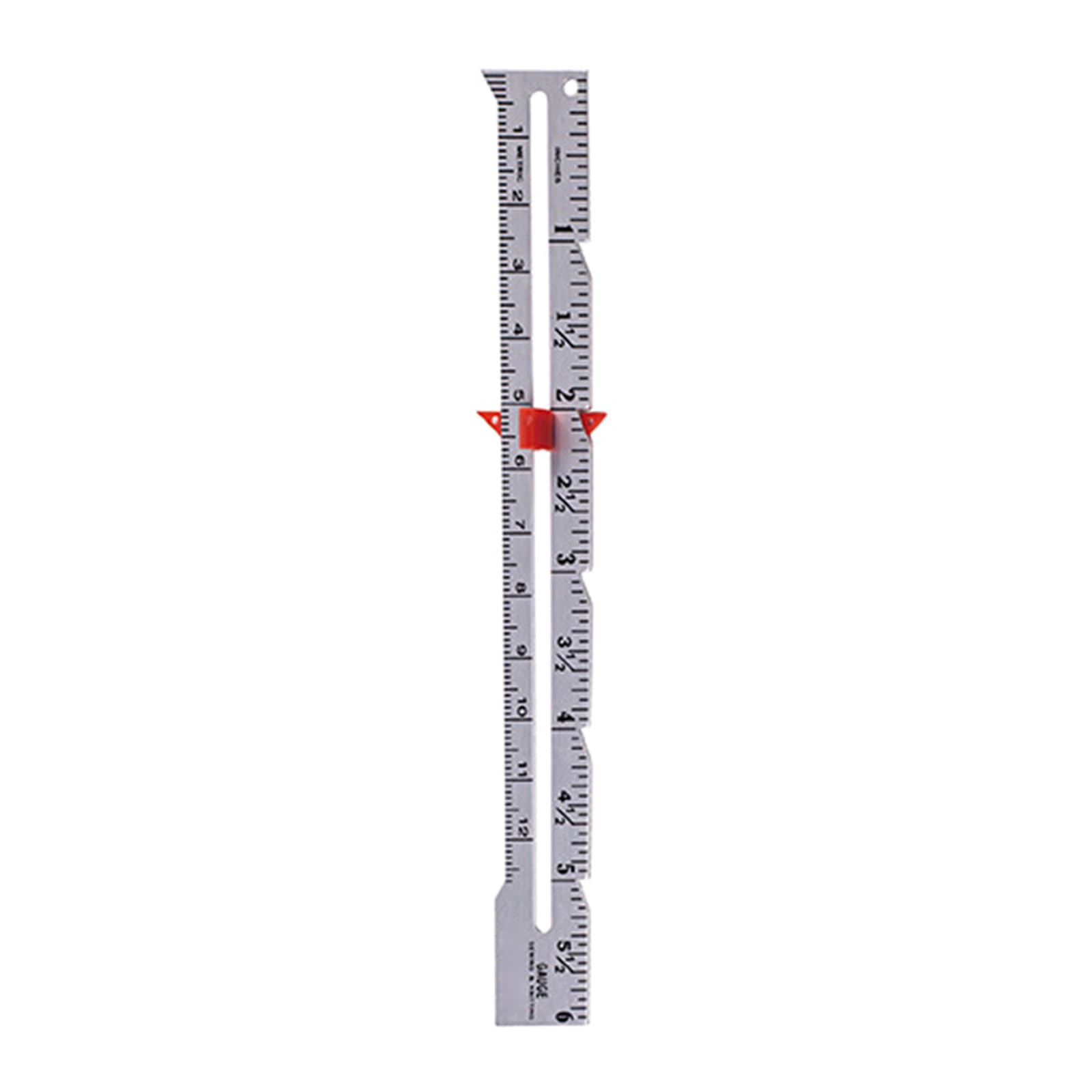 6Inch Metal Sliding Sewing Gauge Measuring Tool Fabric Quilting Ruler Patchwork Measuring Ruler for Quilting Knitting Patchwork Gauge