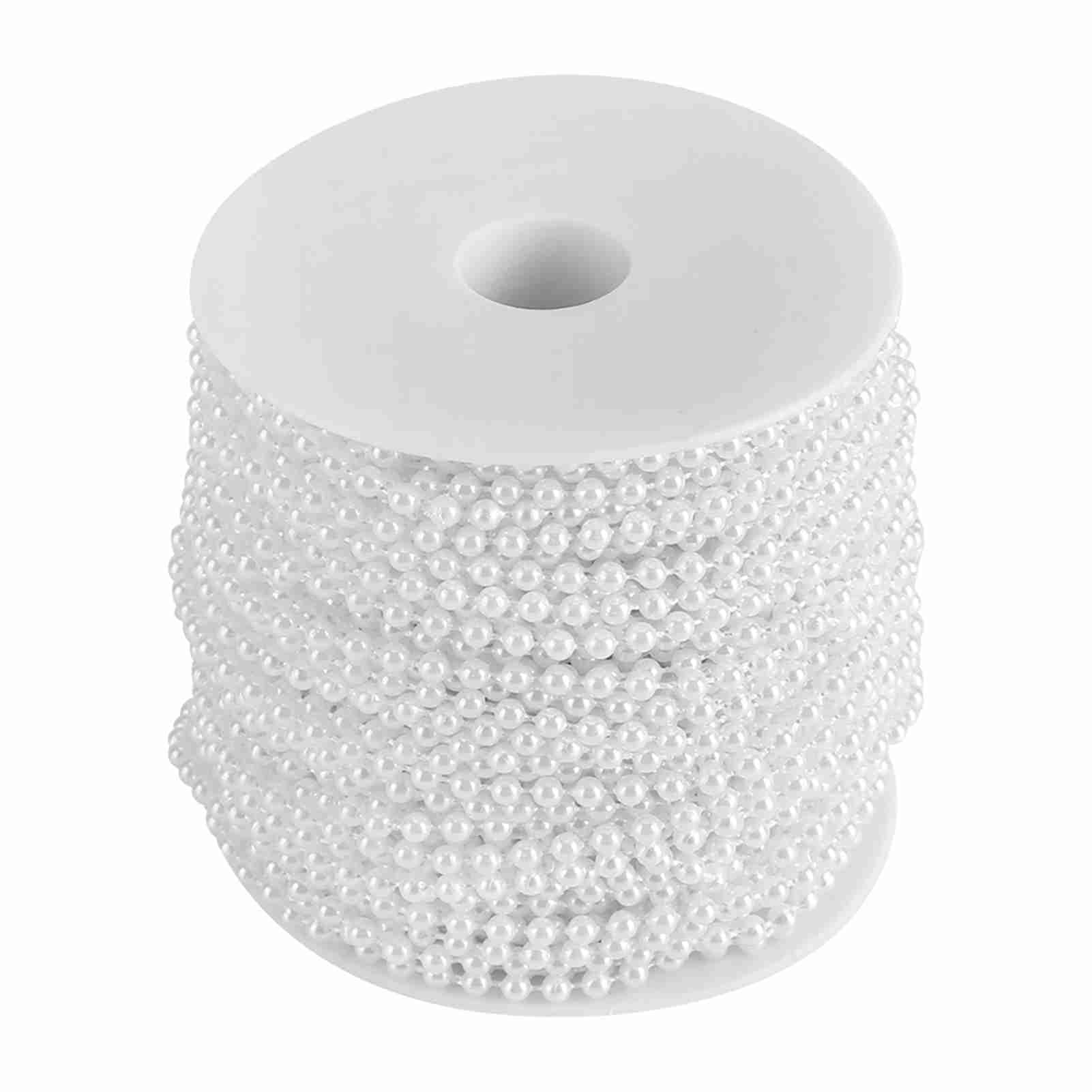 Ejoyous Künstliche Perlenkette, 40 M 4 Mm Schneidbar (WHITE)