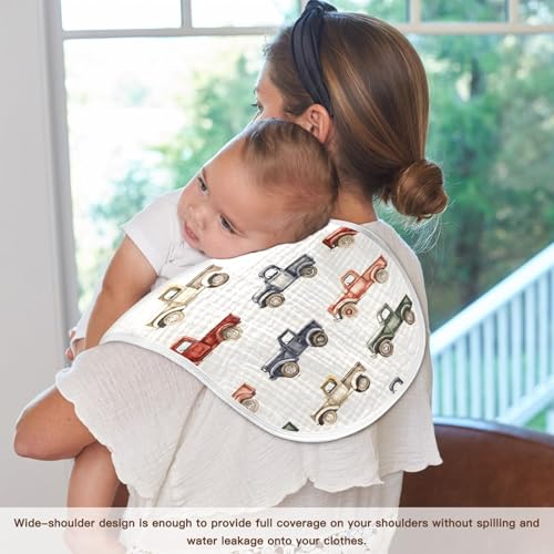 vvfelixl Baby Burp Cloths Vintage Trucks Jeeps Baby Newborn Cotton Burping Cloths Set Babys Washcloths 4 Pack4