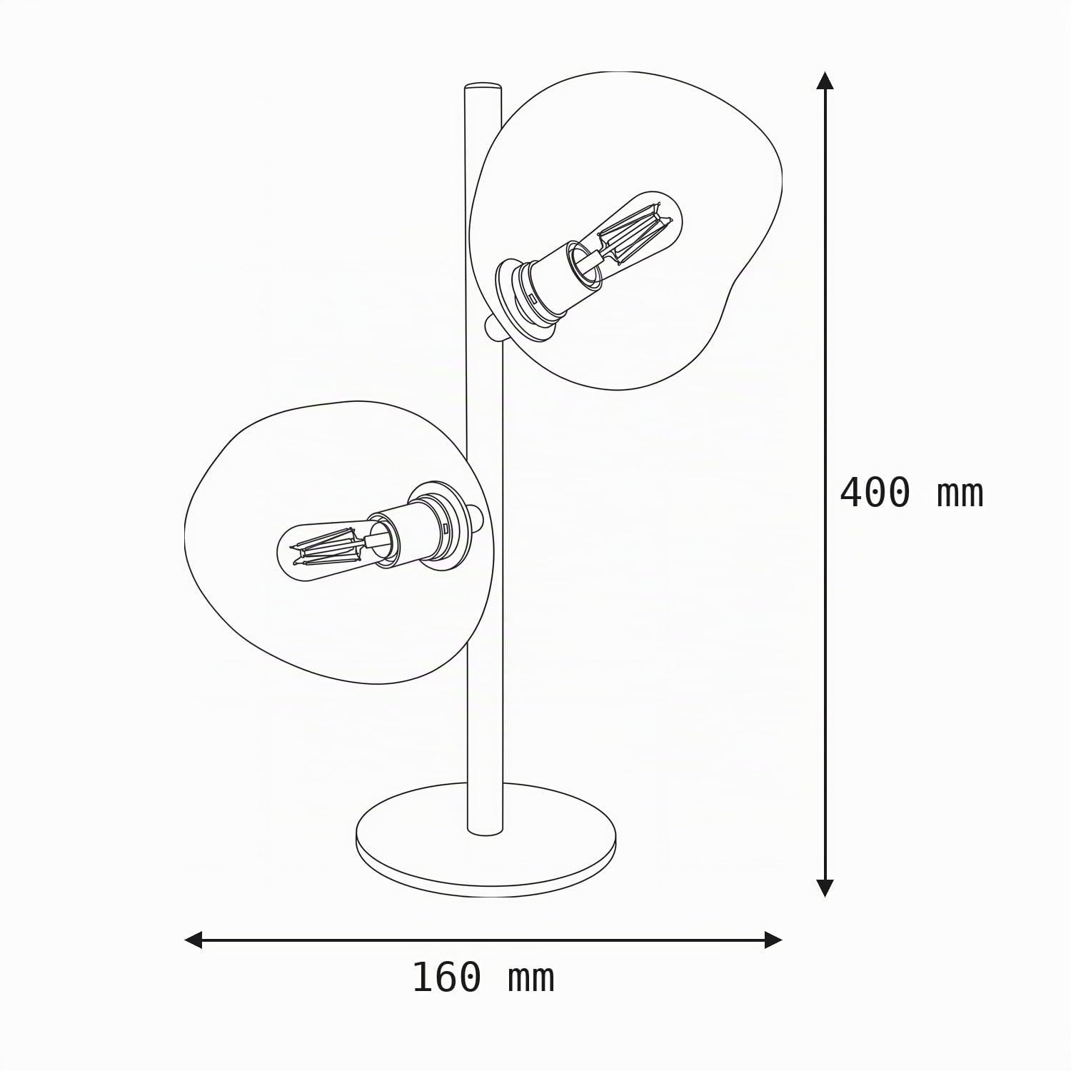 Licht-Erlebnisse Tischlampe Glas Weiß Grün Metall Wohnzimmer E14 2-flammig 40 cm mundgeblasen verspiegelt Lava-Glas Stoffkabel Nachttischleuchte Schlafzimmer