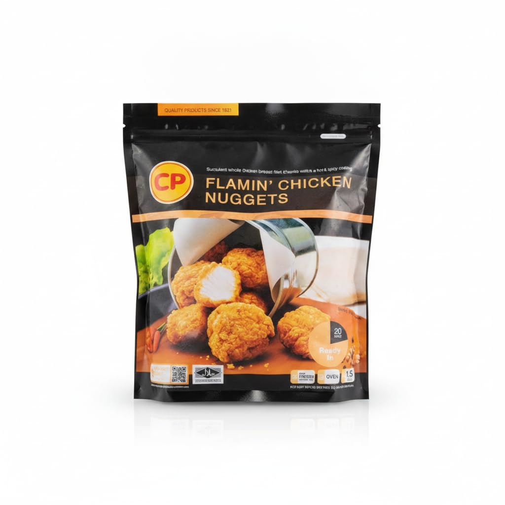 Flamin' Chicken Nuggets - Nuggets de Pechuga de Pollo Picantes y Crujientes - Filete de Pollo 100% Entero - Formato Familiar Ahorro de 1,5 kg con Cierre Hermético - NEXU