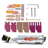 Exhaust Pipe, 6 Different Turbo Motorcycle Sound Effects Bicycle MTB Road Bike Exhaust Pipe Silver