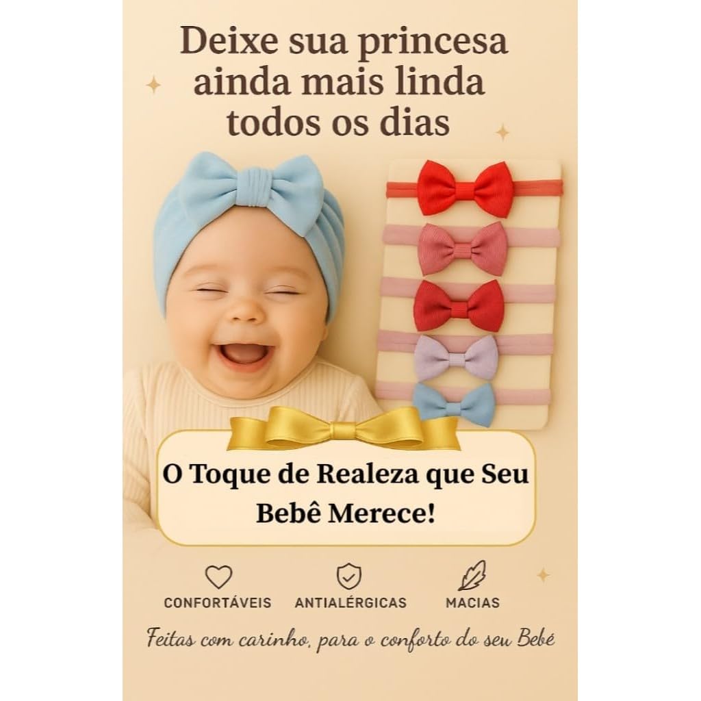 Kit 5 Laços Cabelo Bebê Infantil Menina Turbante Cores personalizáveis em promoção! Veja a oferta e mais achadinhos de Laços & Tiaras Infantis 4 Hoje é o melhor dia para comprar Kit 5 Laços Cabelo Bebê Infantil Menina Turbante Cores personalizáveis com aquele preço maroto! Promoção! Aproveite a oferta! 4