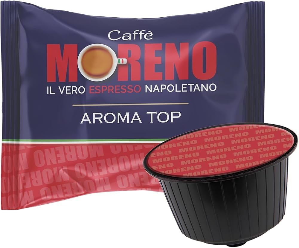 DOLCE GUSTO compatible 50 capsule. TOP ESPRESSO roast, CAFFE MORENO USA, Premium blend, Made in Italy Il vero espresso Napoletano.