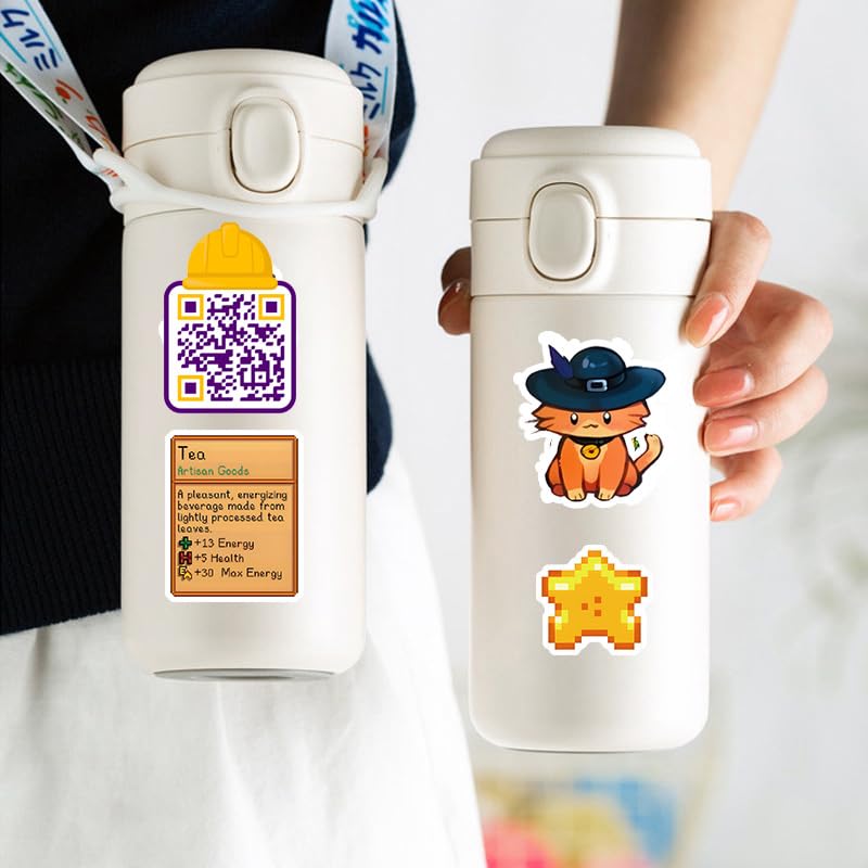 Image of Stardew Waterproof Valley Sticker Set - 50 Unique Vinyl Stickers for Fans, Laptops, and Journals,Gaming Stickers, Kawaii Cozy Gift, Gamer Gift