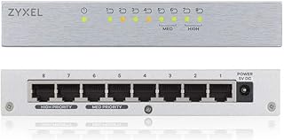 Zyxel 8-port Desktop Gigabit Ethernet Switch – Metallgehäuse, Lifetime Garantie [GS108B]