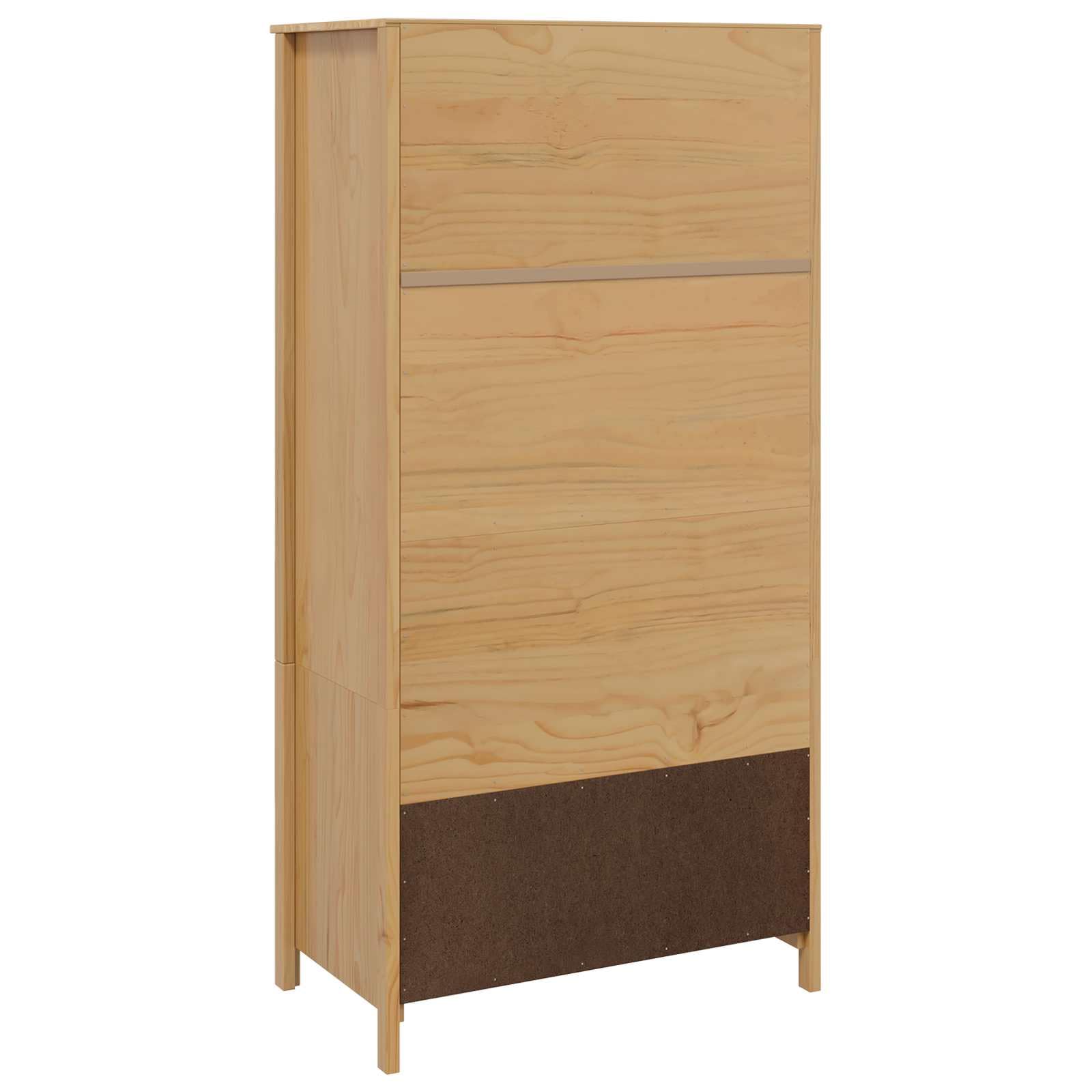 Armoire penderie en Bois de pin Massif Marron Miel 84 x 50 x 170 cm avec tiroirs étagère Rangement Chambre entrée Salon Meuble modulable
