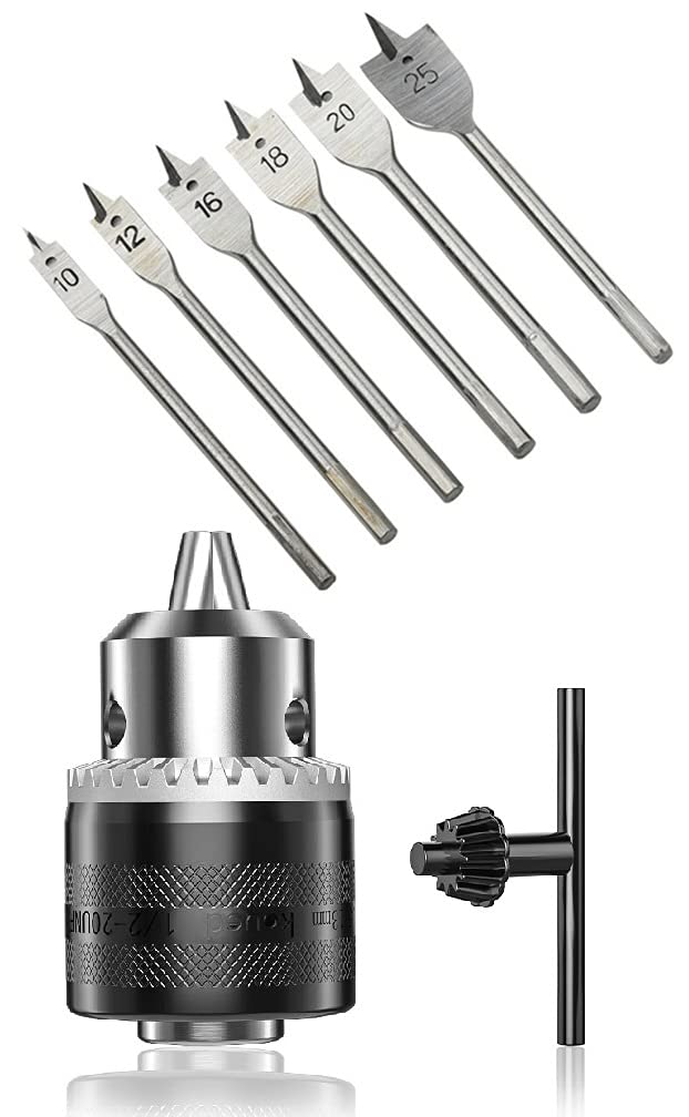 See full amazon price history chart for MLD DFB_08 10mm drill chuck adapter Key Set with 6 Pieces Hex Shank Flat Drill Bit Set For Spade Boring In Wood, Plastic, PVC,Etc. 10,12,16,18,20,25 mm (Chuck Size-10 mm, material-metal,Color-Multi) MLD DFB_08 10mm drill chuck adapter Key Set with 6 Pieces Hex Shank Flat Drill Bit Set For Spade Boring In Wood, Plastic, PVC,Etc. 10,12,16,18,20,25 mm (Chuck Size-10 mm, material-metal,Color-Multi) (B098BM757Q) Amazon Price History, Amazon Price Tracker
