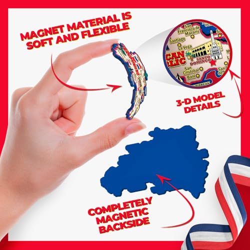Imán decorativo mapa 3D República Dominicana miniatura 4