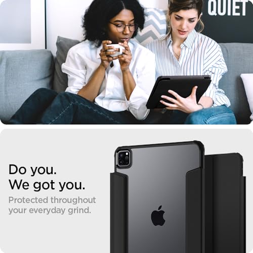 Image of Spigen for iPad Pro 11 inch Case M2 4th Generation (2022) / 3rd Generation (2021) / 2nd Generation (2020) / 1st Generation (2018), Ultra Hybrid Pro Transparent Back and Pencil Holder, Black