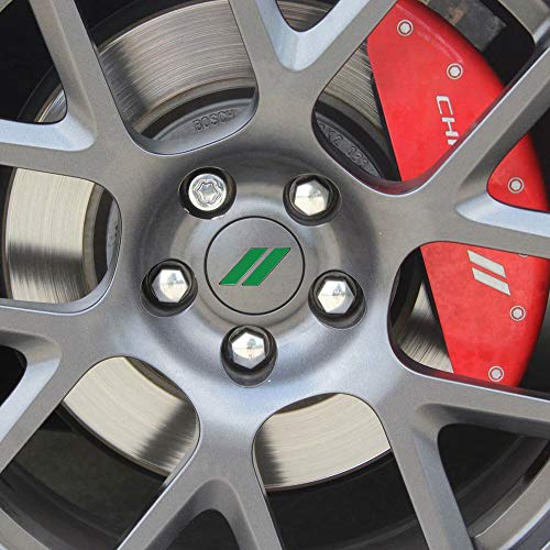 Image of IPG Compatible for Dodge Charger Challenger Durango Wheel Center Cap Decal Sticker Wrap Kit Personalize Your Vehicle (Inner Logo, Green)