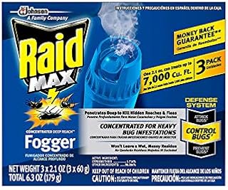 Johnson Raid Max Fogger, Insect Killer for Mosquito, Ant, Roach, Spider, Flea, for Indoor Use 6.3 Ounce (Pack of 1)
