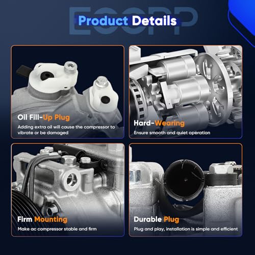 Image of ECCPP A /C Compressor with Clutch Fit for BMW X3 2.5L 2007-2010 | Fit for BMW 328i 3.0L 2012-2013 Fast Cooling AC Compressor