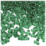 The Crafts Outlet 1000-Piece Plastic Transparent Tri Beads, 10mm, Emerald green