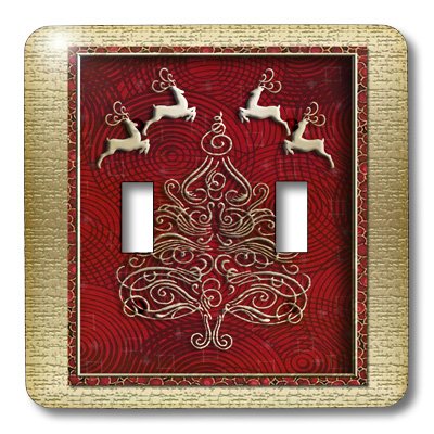 Interruptor doble para árbol de Navidad placa decorativa de pared 3