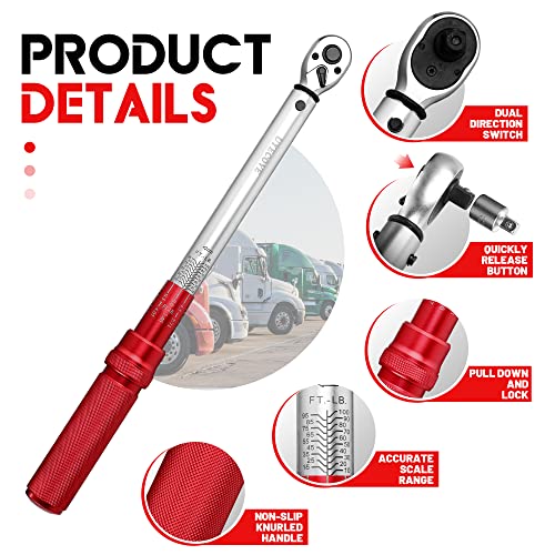 Uyecove Click Torque Wrench Set, 1/4''& 3/8'' &1/2'' Drive 3Pcs Torque Wrench Set With A Xipe Storage Tray, Dual-Direction Reversible Dual Range Scales Graduated In Ft.lb And M.m #TOP1
