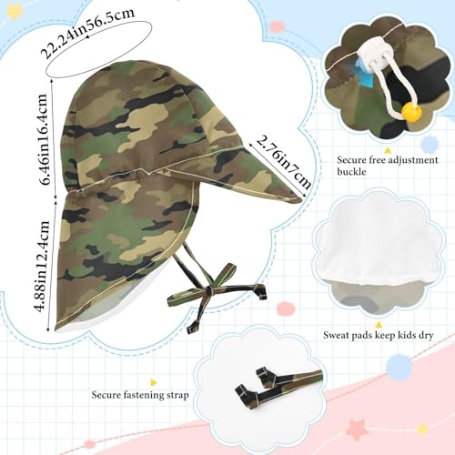 Toddler Baby Sun Hats Boys Caps Girl UPF 50+ Adjustable Traveling Camping Hat Army Camouflage4