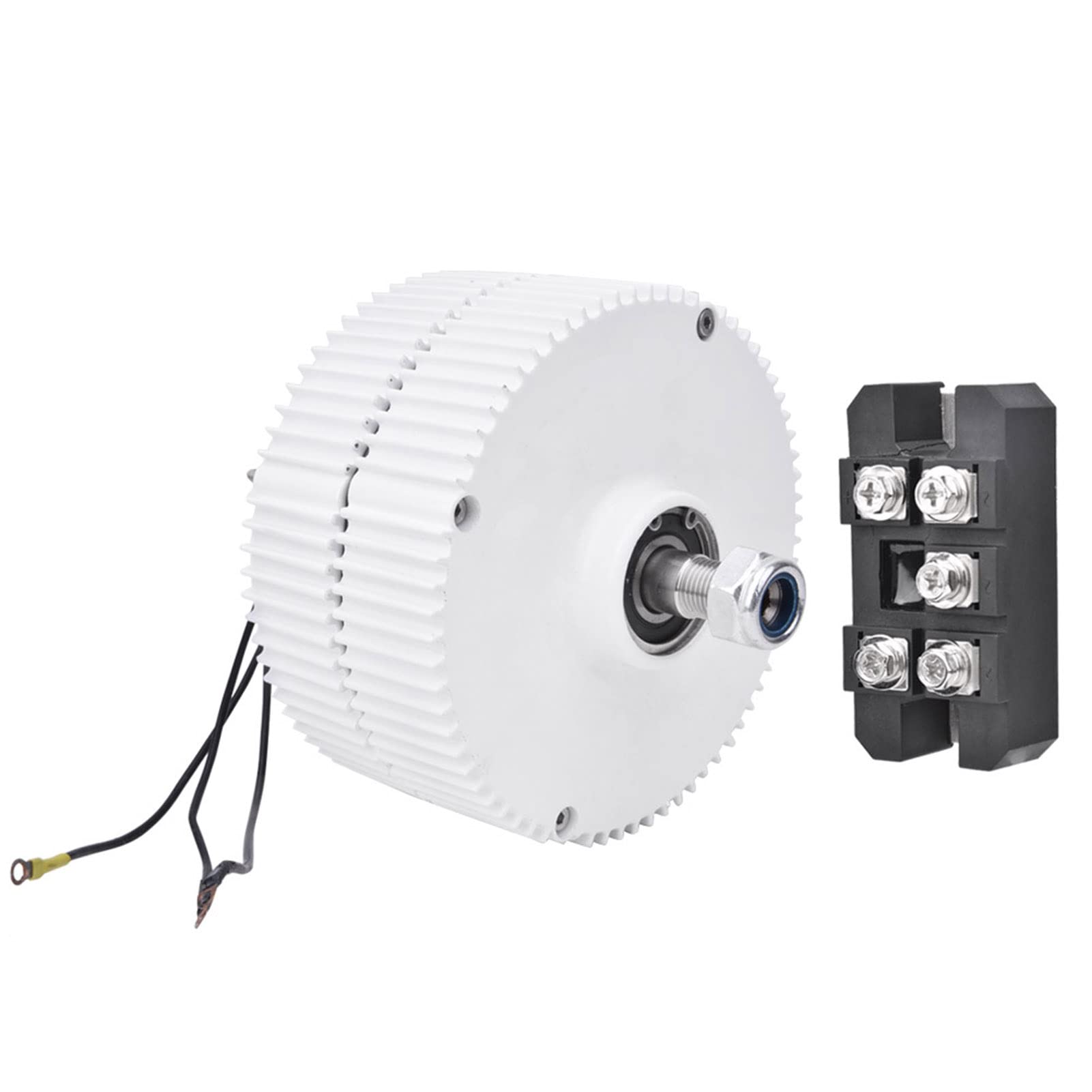 Elektromotor Generator, 3-Phasen Lichtmaschine Permanentmagnet Elektromotor Generator DIY Synchrongenerator für Windkraftanlage, NE-300 [24V Motor] (12V-Motor + Gleichrichter)