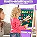 Easel for Kids Toys,Toddler Art Easel Toys for 4 5 6 7 8 Year Old,Adjustable Wooden Double-Sided Magnetic Easels Drawing Boards with Paper Roll,White Dry Erase Boards,Chalk Board with Art Supplies